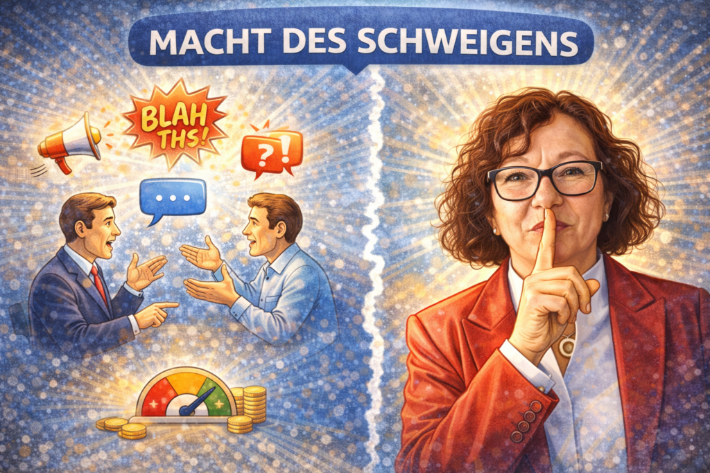 Pause und Schweigen, macht des schweigens